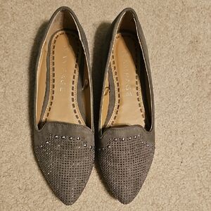 Rampage Charcoal Studded Flats